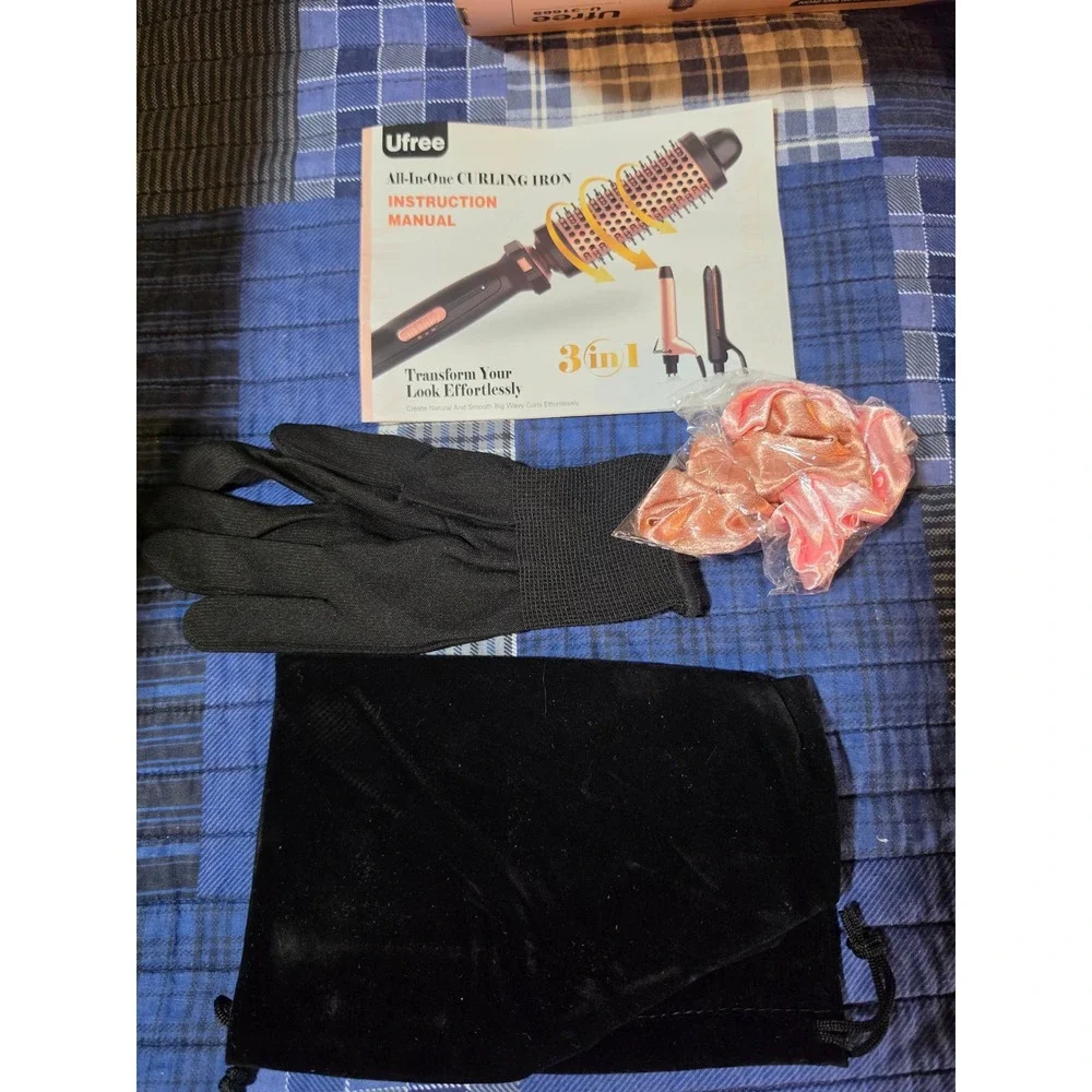 Ufree 3-in-1 Curling Iron Hair Straightener Round Brush Styling Set U-3166S